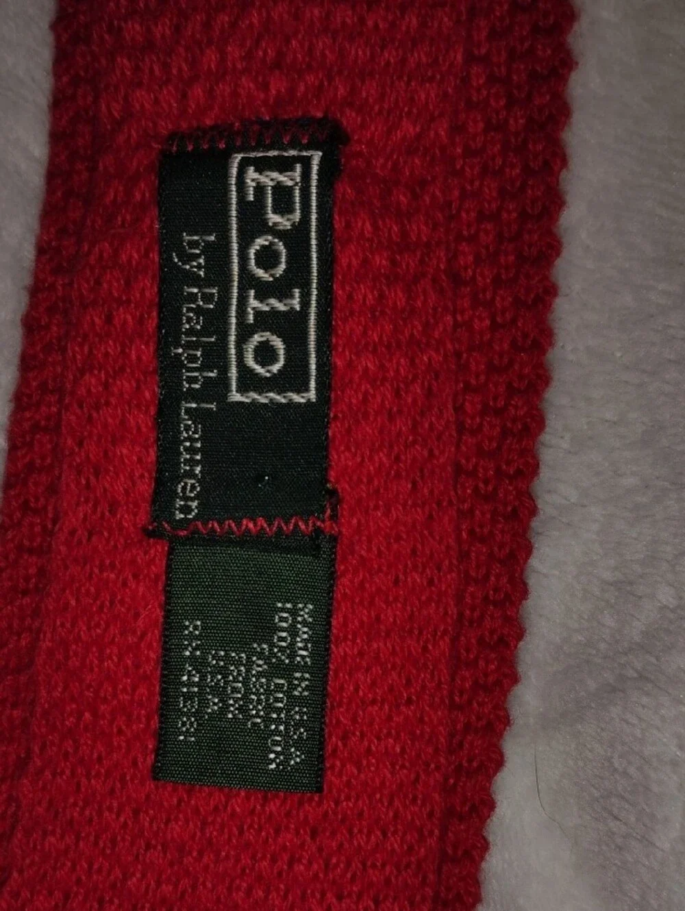 Red Knit Men’s Tie with Embroidered Logo